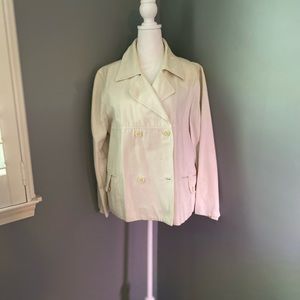 Ellen Tracy white double breasted jacket